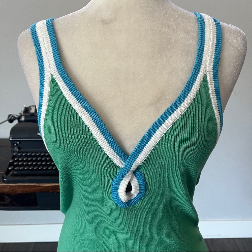 Free People Green Blair Sweater Knit Dress - Size Large - Picture 4 of 16